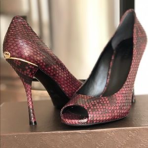 Gucci Pitone Shade Bordeaux Heels
